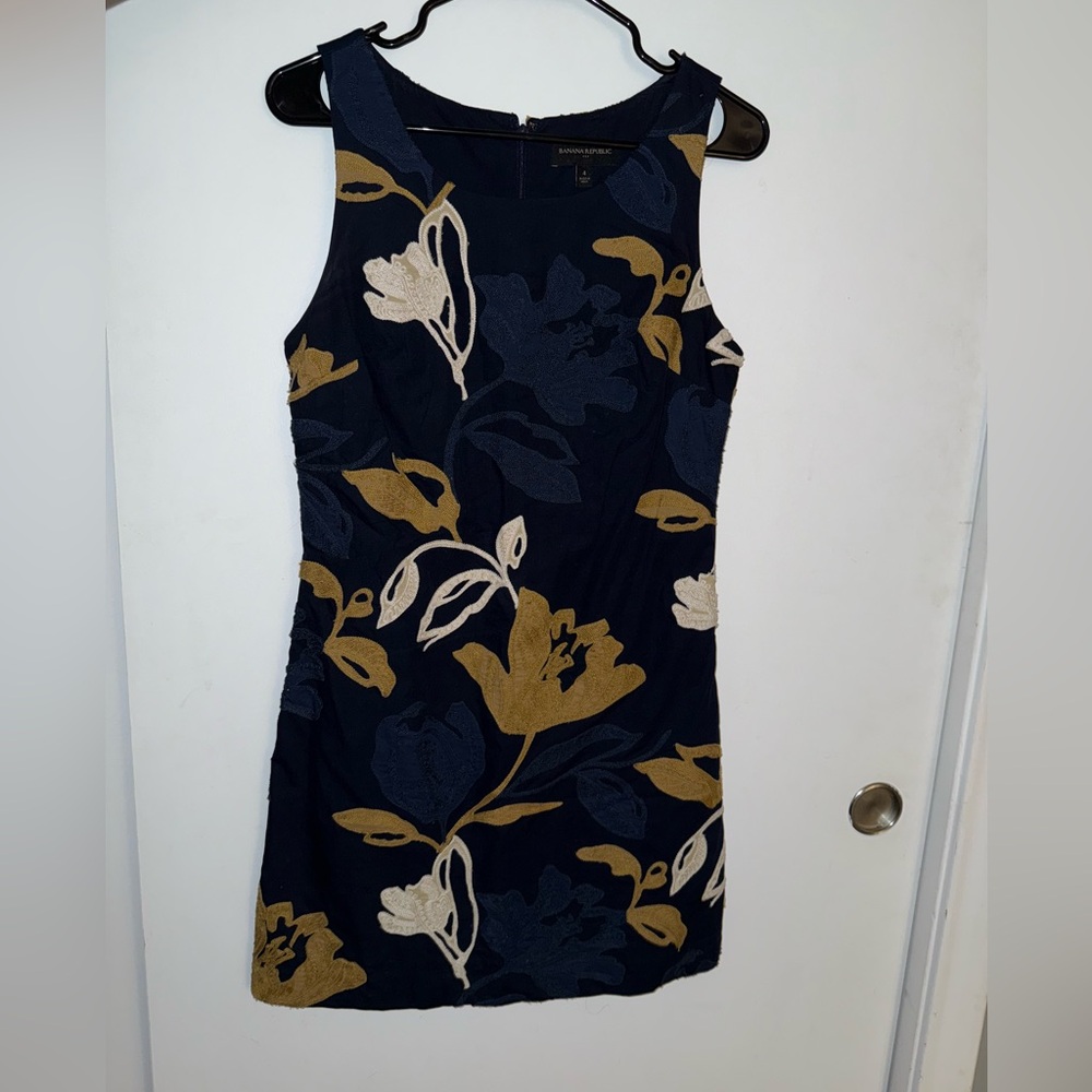 Banana Republic Navy Floral Mini Dress